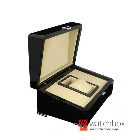 High Quality Single Luxury Watch Wooden Paint PU Leather Pillow Case Storage Gift Box