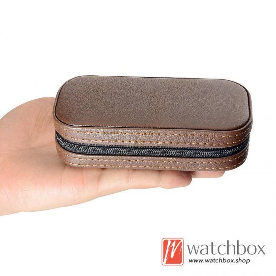 Single Watch Case Storage Travel Zipper Box, Leather Watch Case Travel