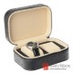 2 Slots Pieces Watch Ostrich Texture Leather Case Storage Travel Gift Zipper Box