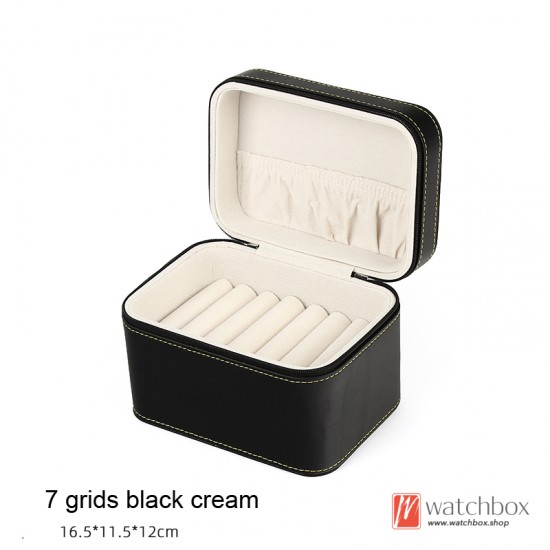 High Quality PU Leather Cuff Bracelet Jewelry Case Storage Organizer Box Portable Suitcase