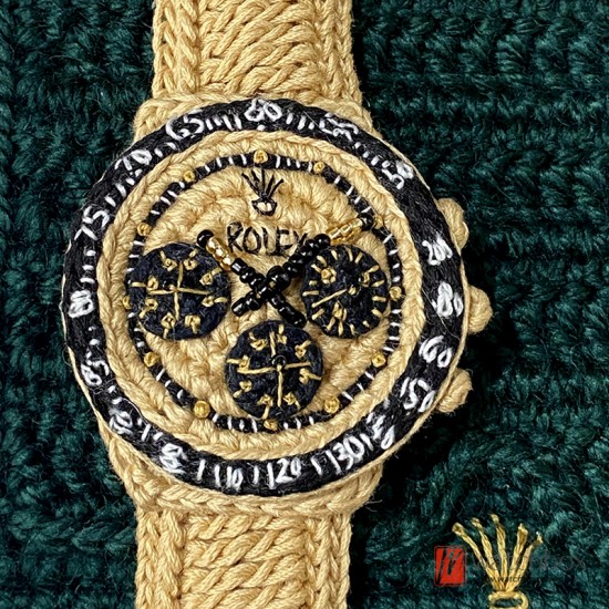 Handmade Wool Knitted Yellow Classic Brand Watch Handicrafts Gift Creative Birthday Present