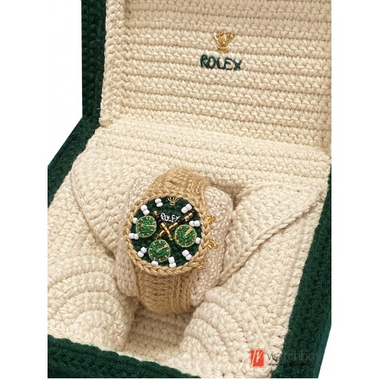 Handmade Wool Knitted Classic Green Brand Watch Handicrafts Gift Creative Special Birthday Present
