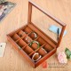 Vintage Wood Jewelry Case Cuff Necklace Storage Display Organizer Gift Box