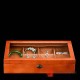 Vintage Wood Jewelry Case Cuff Necklace Storage Display Organizer Gift Box