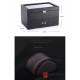 20 Slots Double Layer Drawer Black Carbon Fiber Leather Watch Jewelry Case Storage Organizer Box