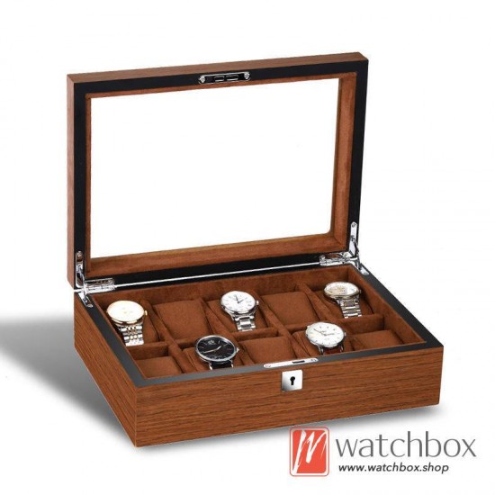 New 5/6/8/10/12/18 Slots Grids Wood Watch Case Storage Organizer Display Box