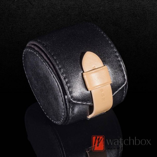 Head Layer Cow Leather Single Watch Case Storage Travel Box