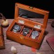 3 Slots Pieces Vintage Wood Watch Case Pillow Jewelry Storage Organizer Display Box