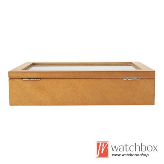 Vintage 10 Slots Pieces Wood Watch Case Big Pilow Jewelry Storage Organizer Display Box