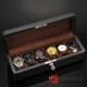 6 Slots Pieces Carbon Fiber Leather Watch Case Storage Organizer Lock Box