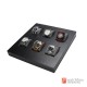 Top Grade Microfiber Black Leather Counter Wooden Watch Jewelry Case Storage Display Tray