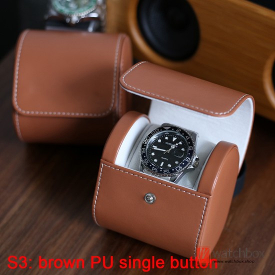 Portable Leather Single Mechanical Anti-fall Watch Case Storage Travel Box