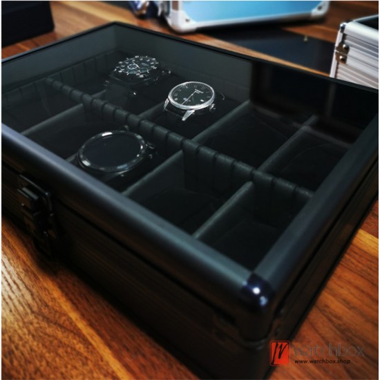 5/10 Slots Top Quality Matte Black Aluminum Alloy Watch Case Jewelry Storage Display Box