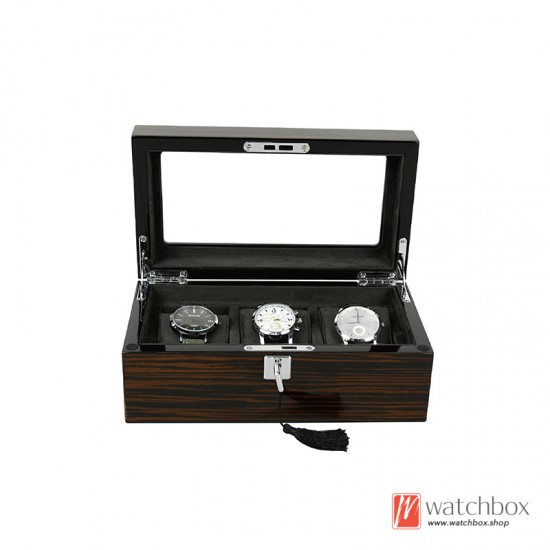 Top Grade Black Sandalwood Pattern Watch Jewelery Storage Display Box Home Decoration