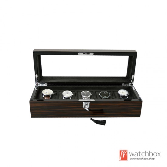 Top Grade Black Sandalwood Pattern Watch Jewelery Storage Display Box Home Decoration