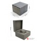 Single Square Wood Pattern Paint Watch PU Case Storage Travel Box