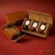 The Portable Coffee PU Leather Watch Rolls Jewelry Case Travel Storage Box