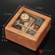 Square Simple Deisgn Solid Wood 4 Grids Big Pillow Watch Jewelry Case Storage Display Box