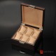 6 Grids Square Simple Deisgn Solid Wood Big Soft Pillow Watch Jewelry Case Storage Display Box