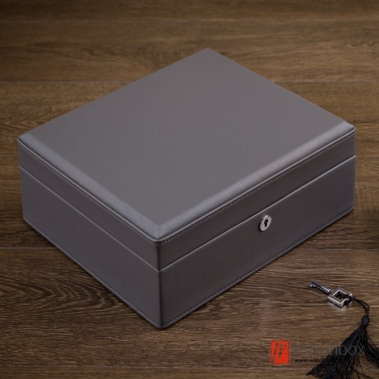 8 Slots Microfiber Leather Watch Jewelry Case Storage Organizer Box