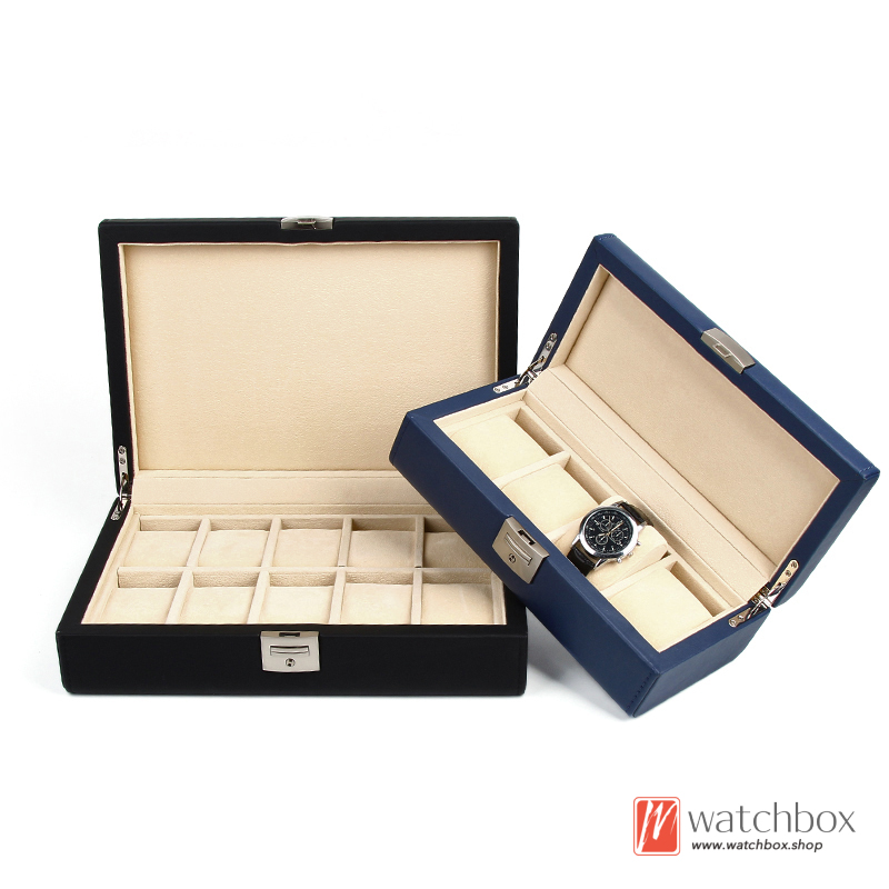 PU leather watch case jewelry organizer storage display box