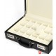 18 Grids Password Lock PU Leather Watch Jewelry Case Storage Organizer Travel Suitcase Box