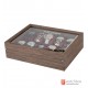 10 Slots Black Walnut Wood Watch Case Storage Organizer Display Box