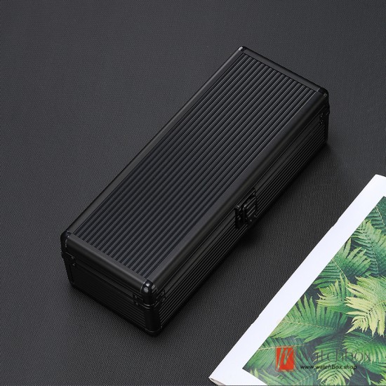 5/10 Grids Top Quality Black Aluminum Alloy Watch Jewelry Case Shockproof Storage Box