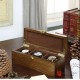 Retro 3/8 Grids Pine Cone Relief Solid Wood Luxury Watch Jewelry Case Storage Box Home Decoration