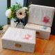 Classical Pearls Edging Embroidery Flowers Retro PU Leather Women Jewelry Case Storage Organizer Box Gifts