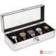 [Special Sale] 5 Grids Top Quality Colors Aluminum Alloy Watch Case Jewelry Storage Organizer Display Gift Box