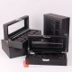 High-grade Black Carbon Fiber Leather Watch Storage Display Organizer Box