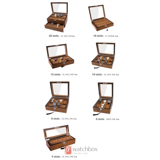 High Quality Multi-slots Wood Watch Case Storage Display Box