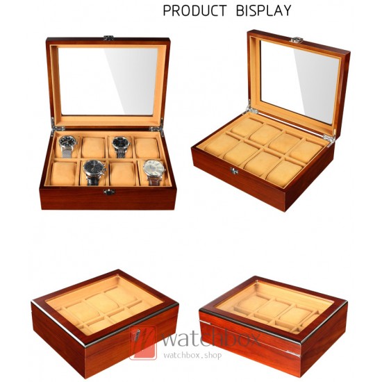 8 Slots High Quality Wood Watch Case Storage Display Box