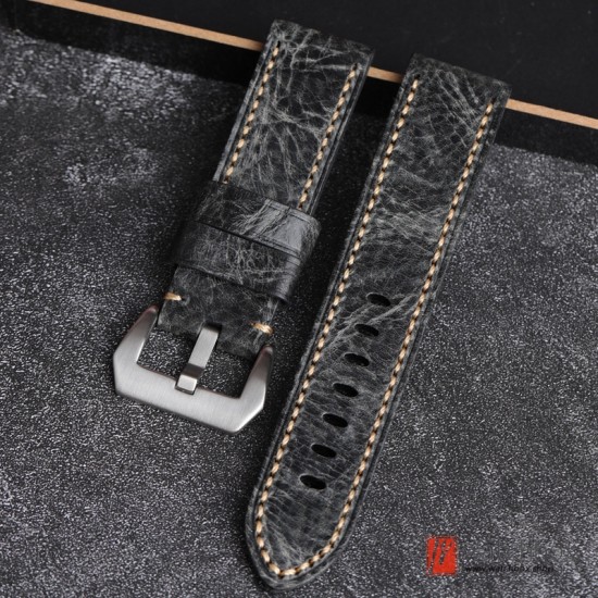 Vintage Handmade Dry Milled Head Layer Cowhide Leather Watch Strap Watchband