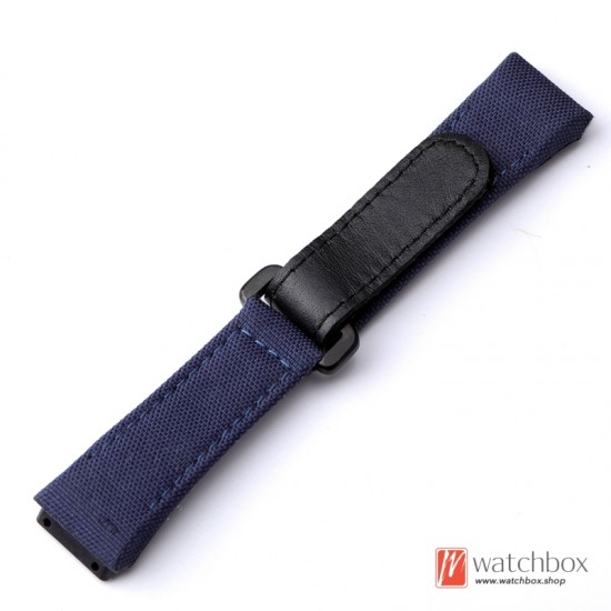 Waterproof Canvas Genuine Leather Soft Colors Wacth Strap Watchband 25mm