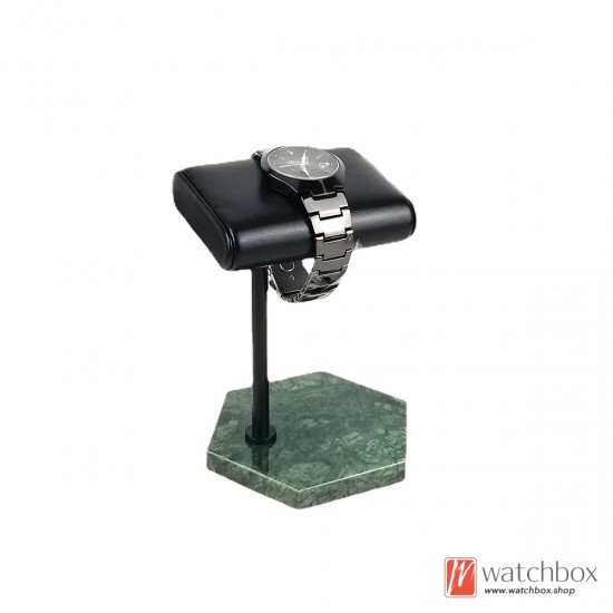 The Luxurious Hexagon Marble Base PU leather Watch Jewelry Case Stand Holder Counter Display Stand