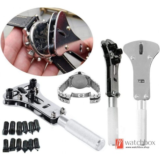 Watch Repair Tool Kit Set of Back Universal Opener Wrench and Watch Case Movement Holder for Waterproof Watch For Change Battery