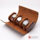 High Quality PU leather Handmade 3 Slots Watch Case Storage Dust-proof Portable Travel Box