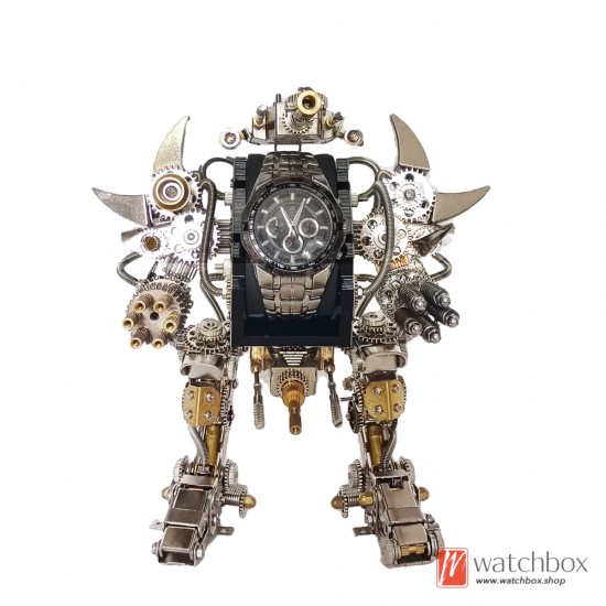 Metal Building Blocks Mechanical Assembling Mecha Robot Taurus Watch Display Stand Holder Decoration Model Christmas Gift Present