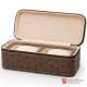 High-grade PU Ostrich Leather Pattern Portable Travel Watch Case Storage Organizer Zipper Box