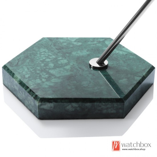 The Luxurious Hexagon Design Marble PU Leather Watch Stand Holder Counter Display Stand