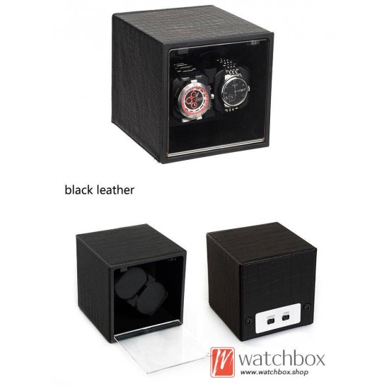 High Grade Square Auto Rotate Mechanical Watch Winder Storage Shake Box 2+0