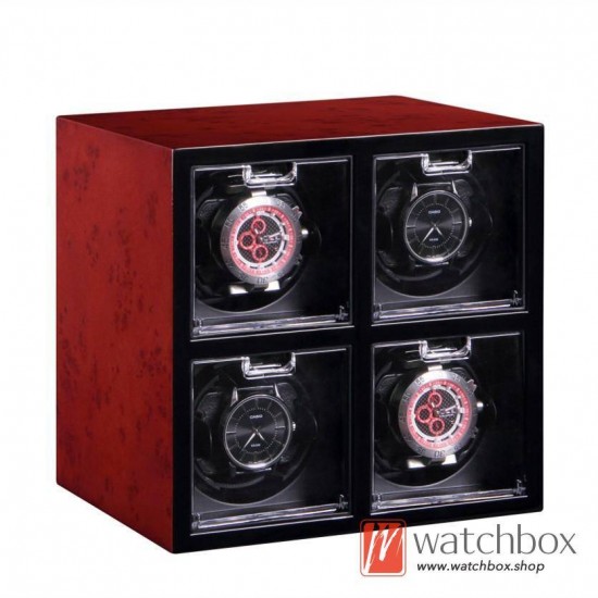 High Grade Auto Shake Rotate Mechanical Watch Winder Storage Case Display Box 4+0