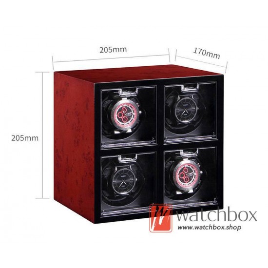 High Grade Auto Shake Rotate Mechanical Watch Winder Storage Case Display Box 4+0