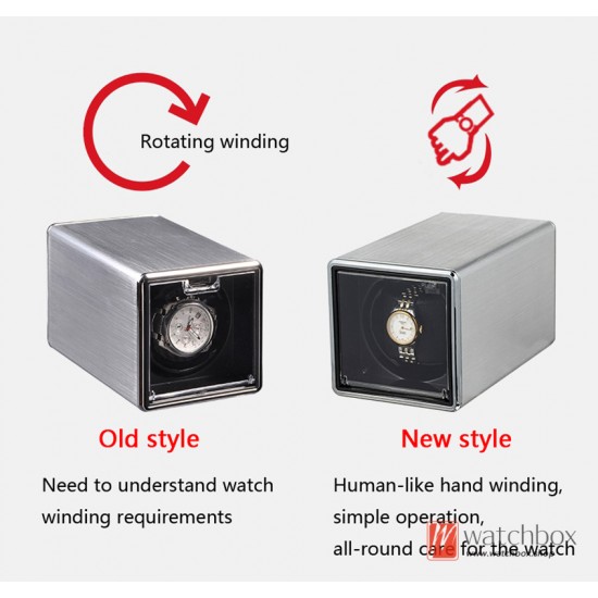 New Square Single Imitation Hand Auto Rotate Wind-up Mechanical Watch Winder Case Storage Shake Box