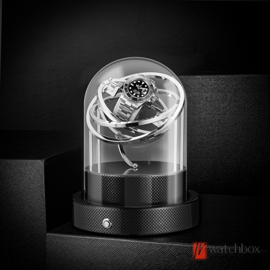 High Grade Automatic Mechanical Watch Winder Metal Turning Shake Watch Storage Box Glass Cover Home Decoration