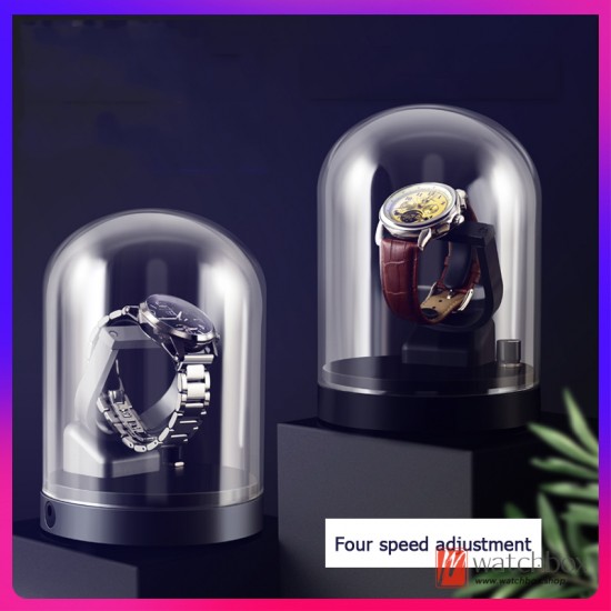Single Small Silence Rechargeable Automatic Mechanical Watch Winder Shake Box Glass Cover Storage Home Decoration