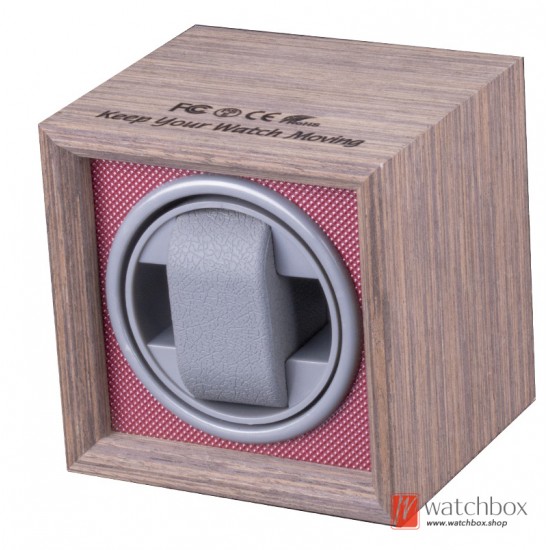 Single Small Black Walnut Wood Automatic Mechanica Watch Winder Display Organizer Storage Shake Box